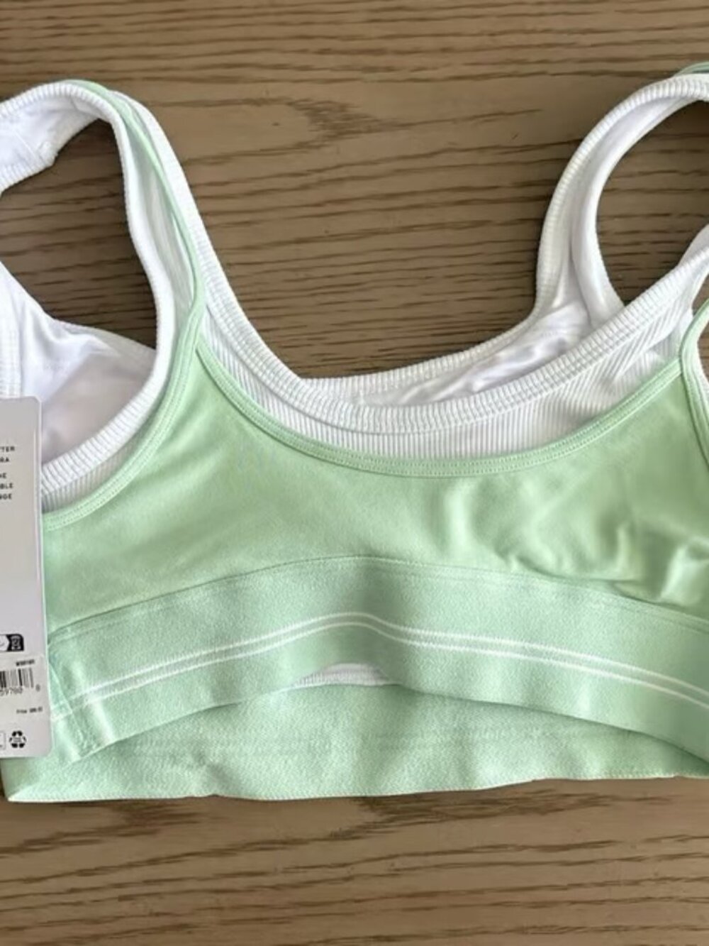 Alo Yoga Airbrush Better Together Bra And High-Waist 7/8 Legging Set Green/White - Picture 7 of 7